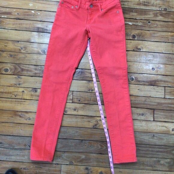 LEVI’S jeans coral denim Demi curve modern rise skinny tangerine low waist 25 - Picture 8 of 11